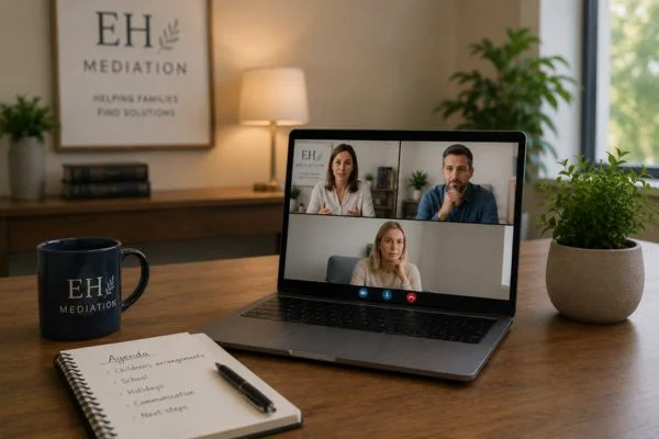 child access mediation Deal online meeting.